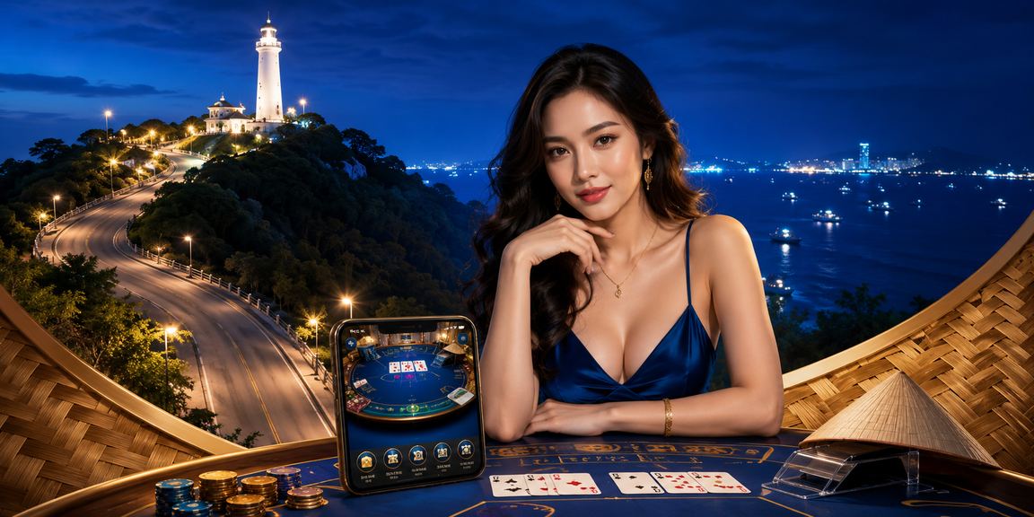 Trò chơi baccarat và người chơi tại Vũng Tàu với nón lá truyền thống